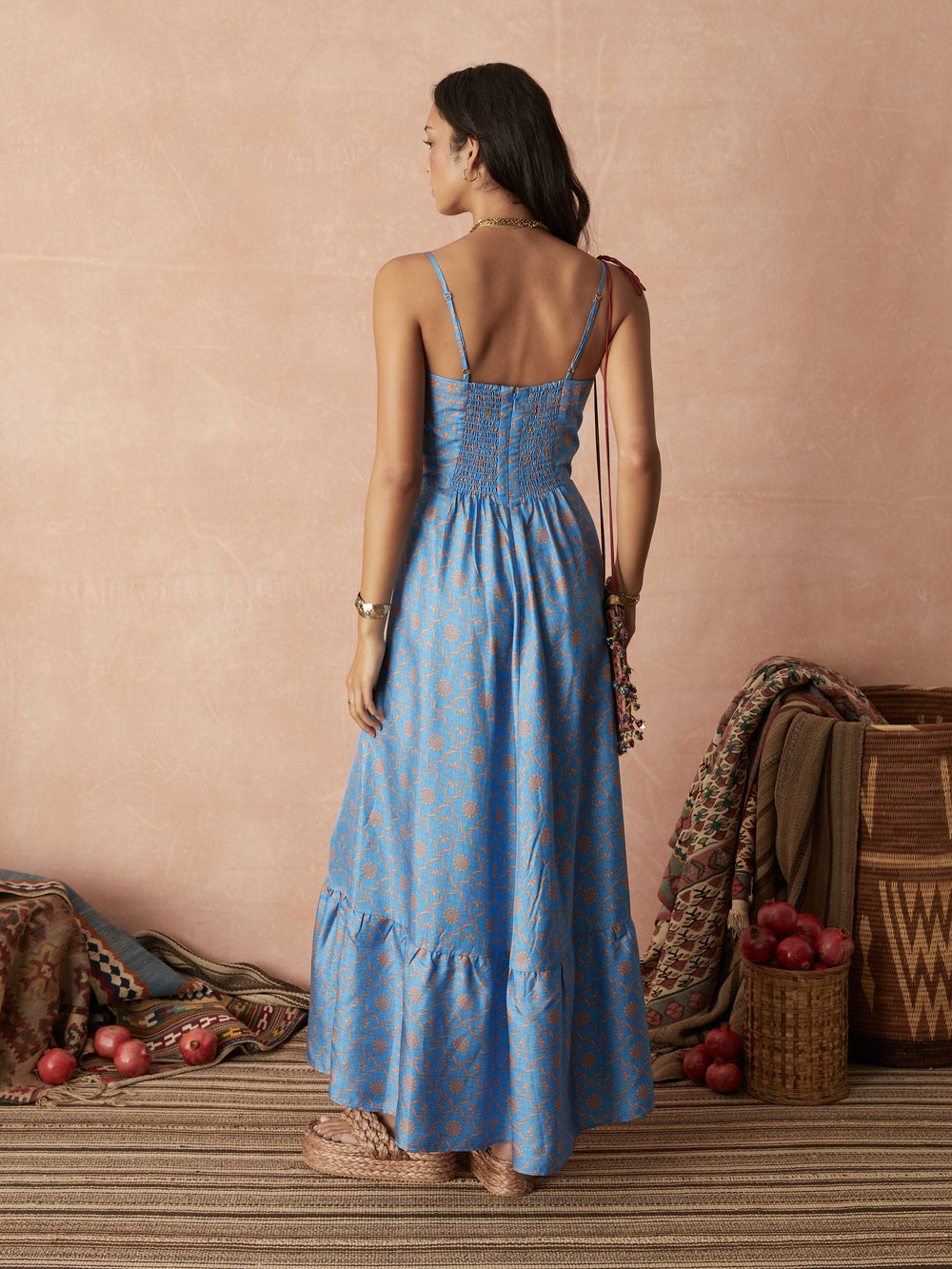 serin silk bodice maxi dress | Boteh