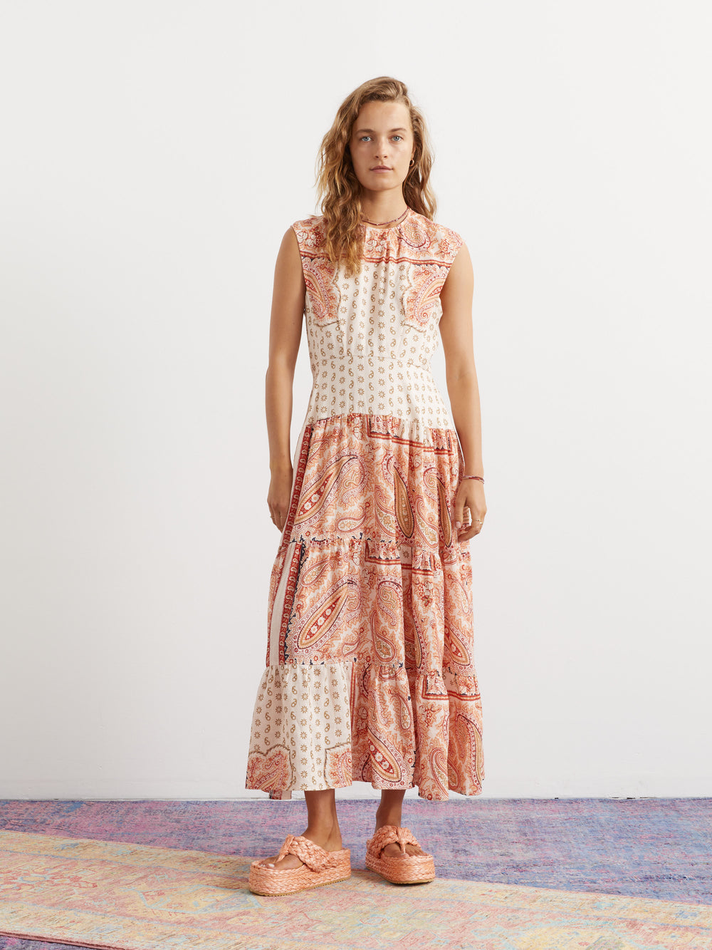 Cravat High Neck Tiered Maxi | Boteh