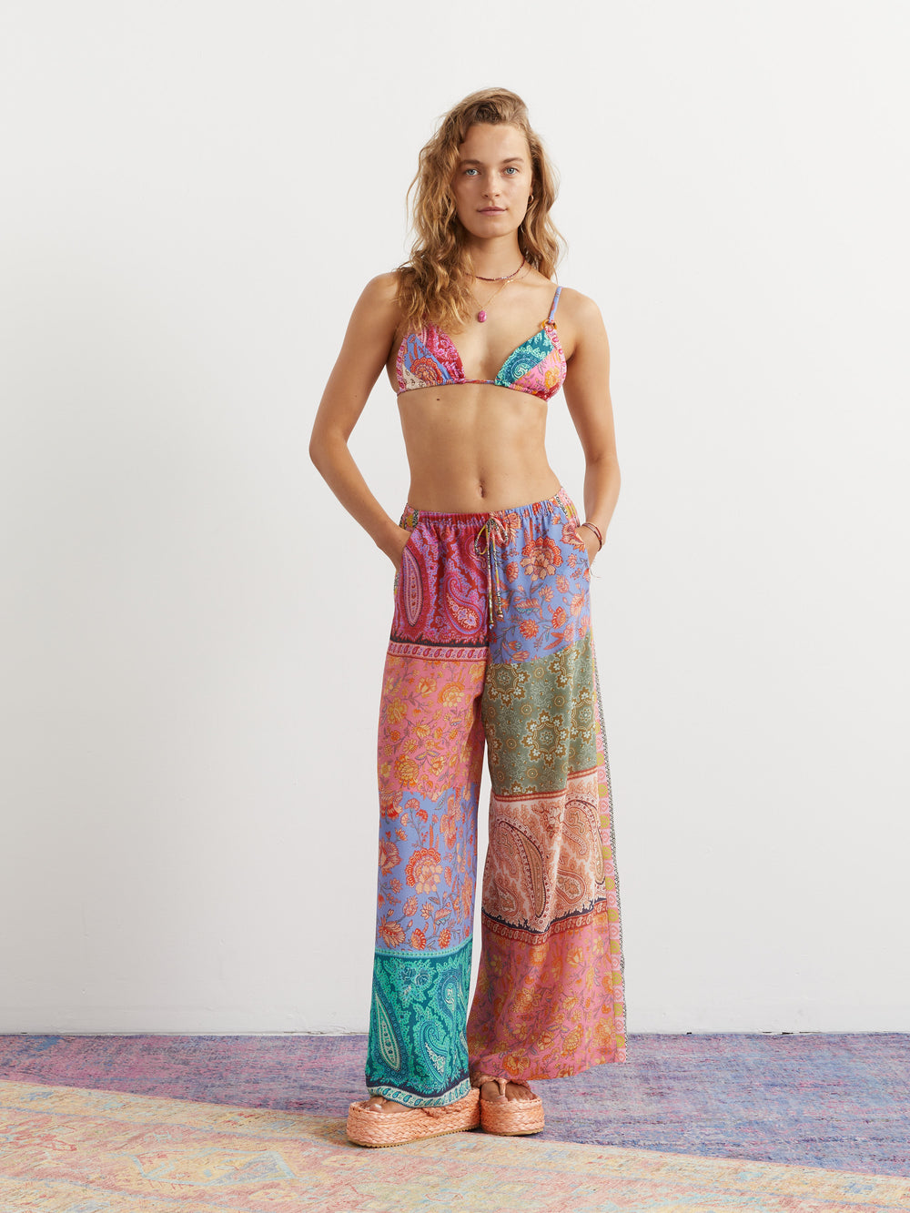 Kaleido Silk Wide Leg pants | Boteh