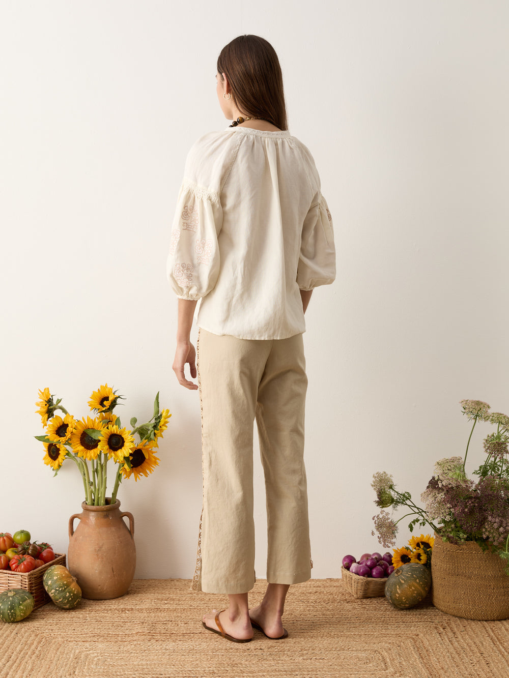 malissa embroidered blouse creme | Boteh