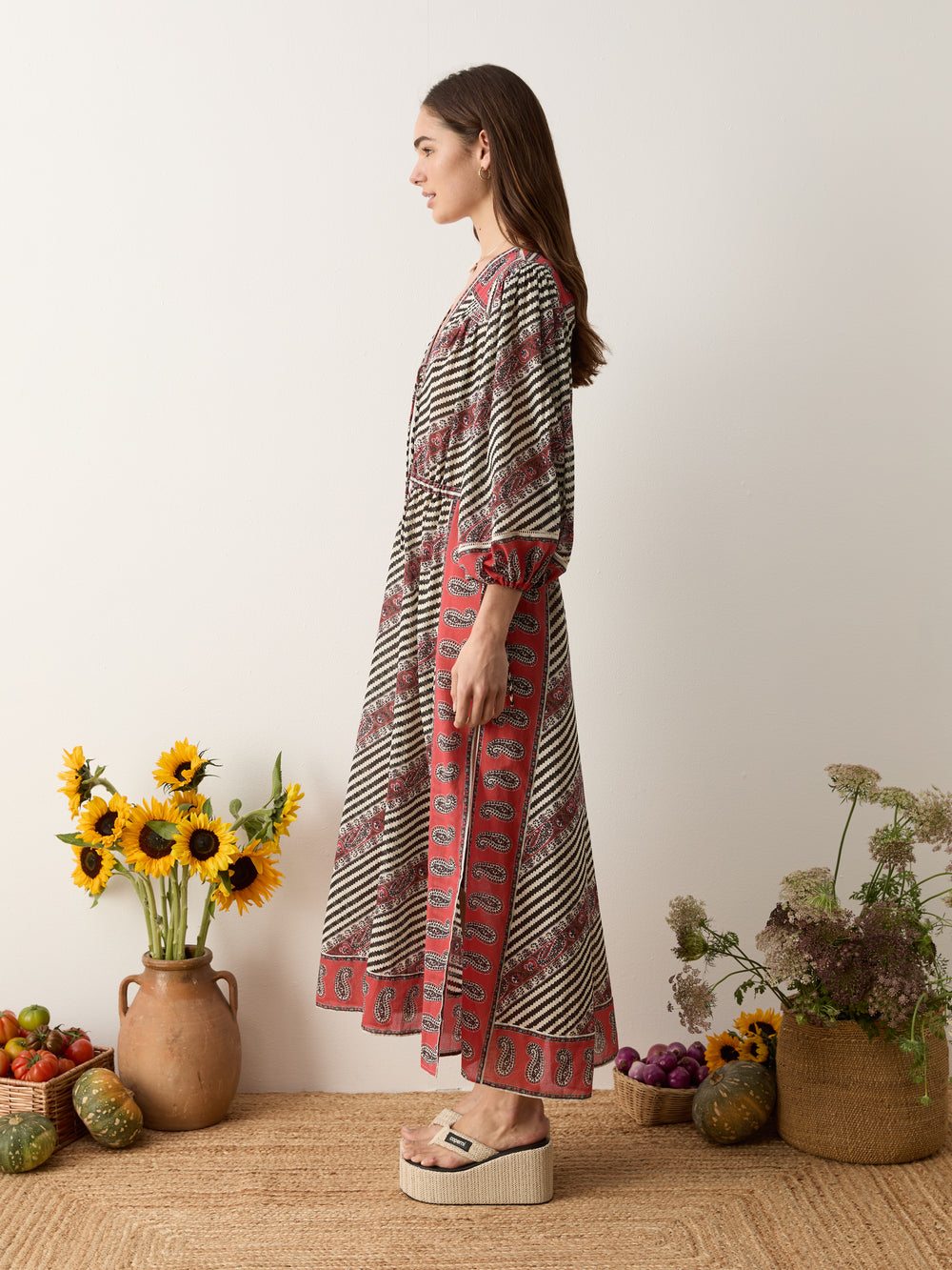 marquee lace up maxi smock dress | Boteh