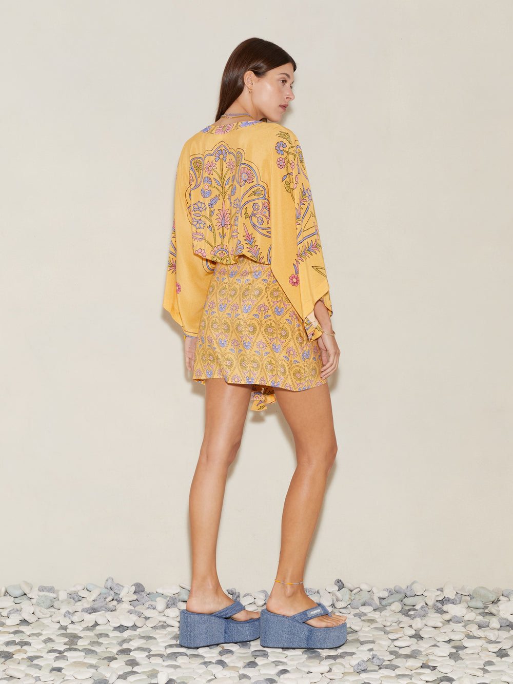 Darjeeling Silk Mini Robe Dress | Boteh