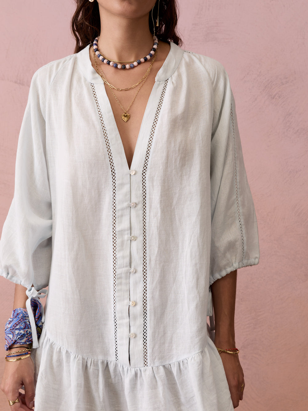La Ponche Frill Dress Sky | Boteh