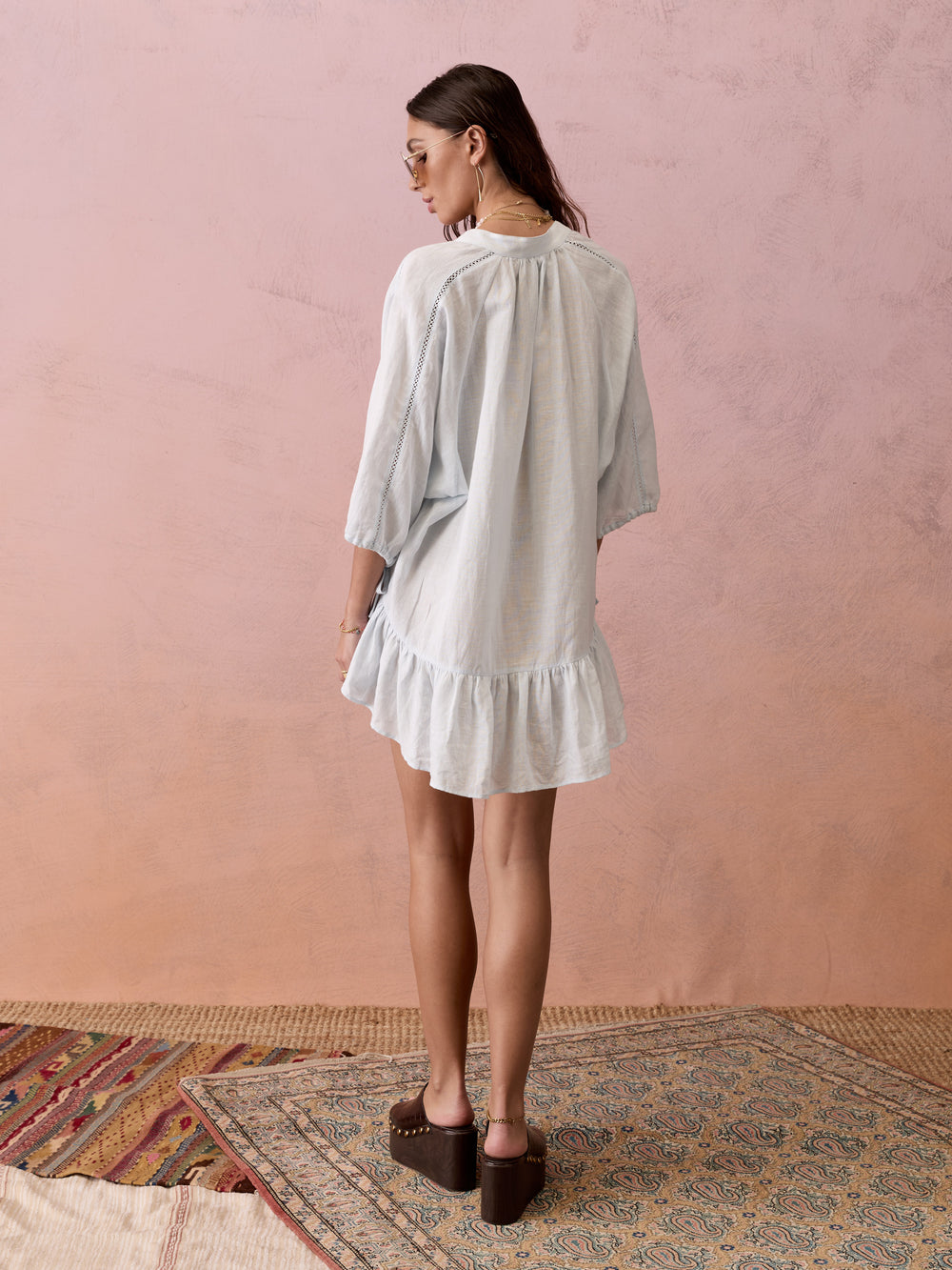 La Ponche Frill Dress Sky | Boteh