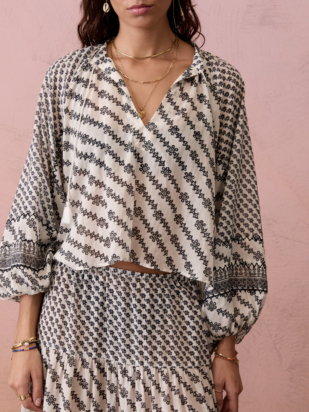 Levante Embroidered Smock Blouse