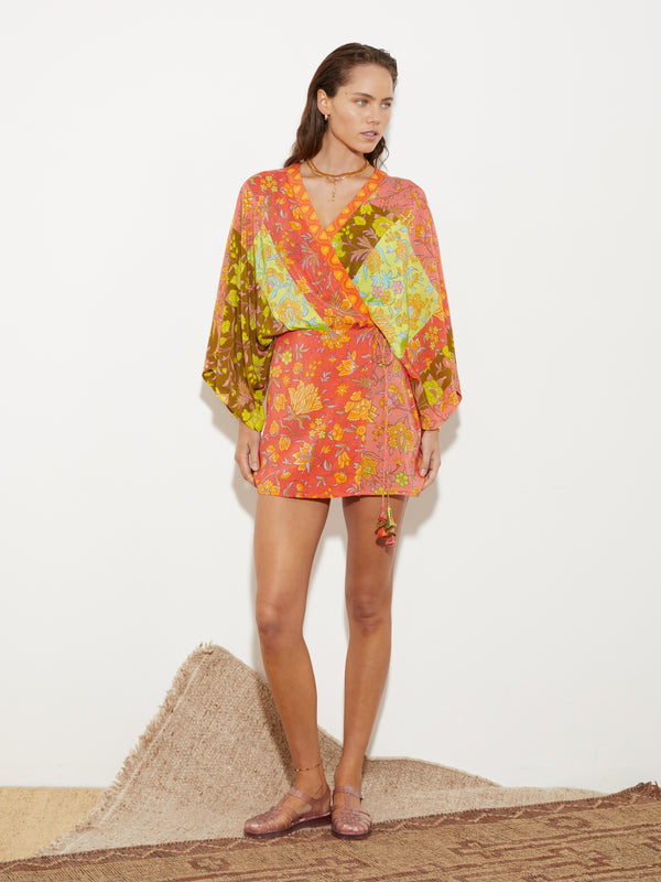 Orange silk outlet robe