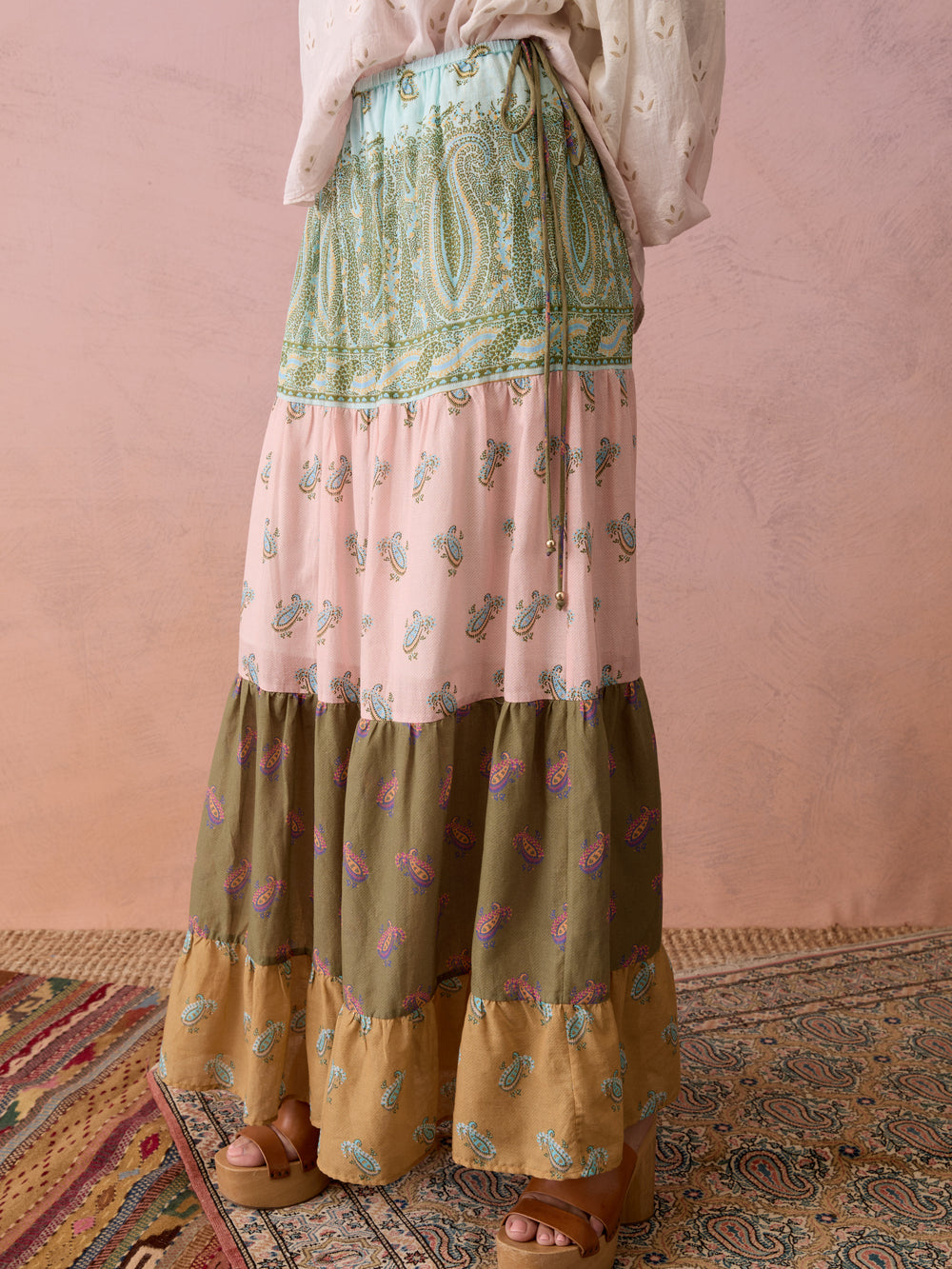 Lucent Tiered Maxi Skirt | Boteh