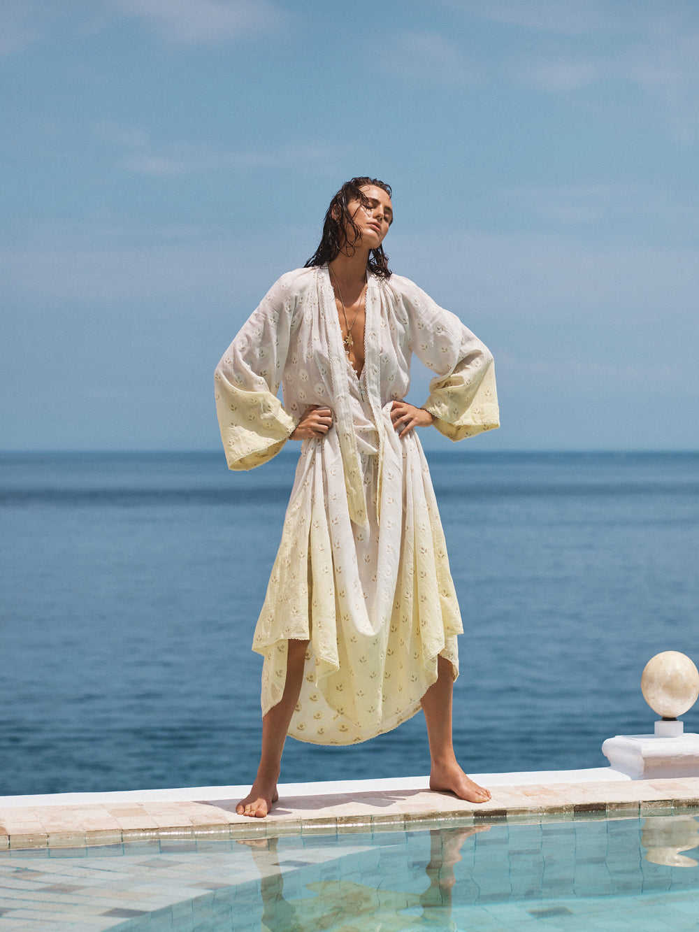 Vespara Wide Sleeve Maxi Smock Dress BOTEH Vespara Wide Sleeve Maxi Smock Dress BOTEH