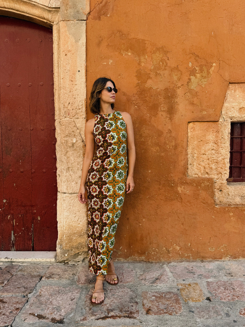 boteh maxi dress Lucent Drop Waist Maxi Dress