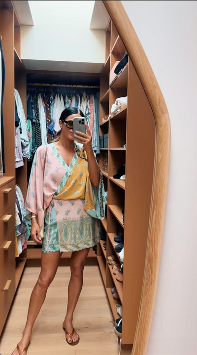 boteh darjeeling silk mini robe dress lucent silk robe mini dress – BOTEH