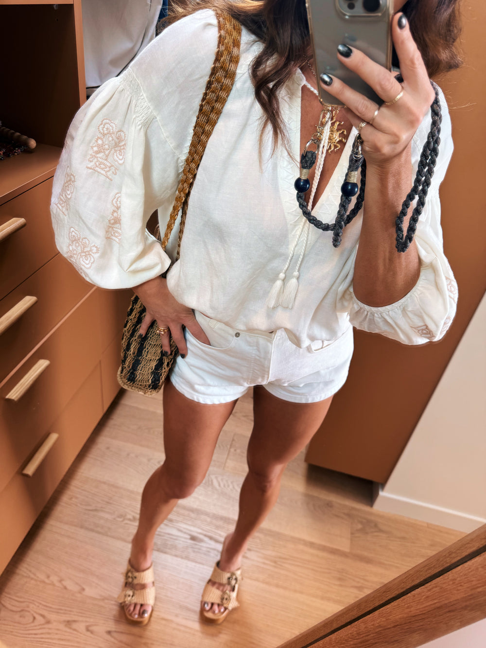 malissa embroidered blouse creme | Boteh