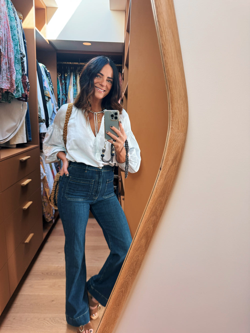 malissa embroidered blouse sky | Boteh
