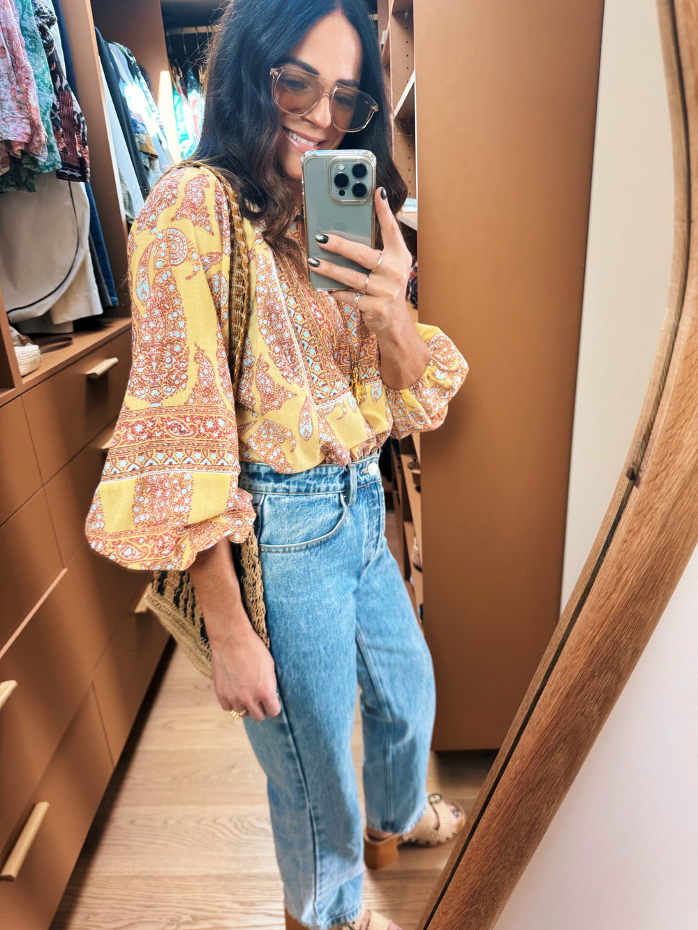calico framed smock blouse | Boteh