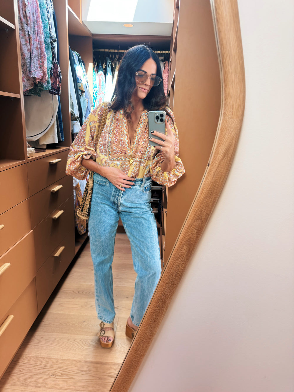 calico framed smock blouse | Boteh