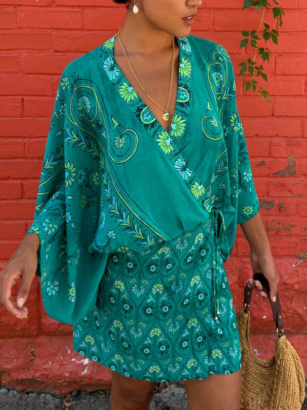 darjeeling silk robe mini dress | Boteh