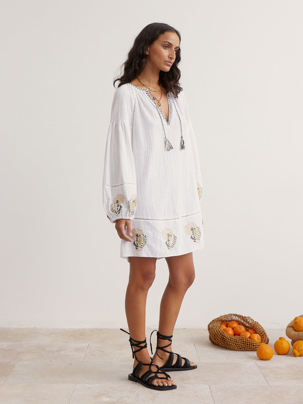 Embroidered smock sales