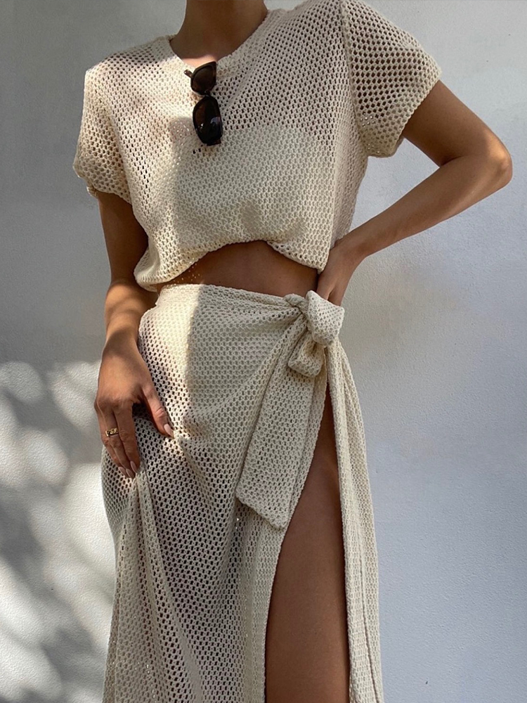 Citrine Net Wrap Skirt | Boteh